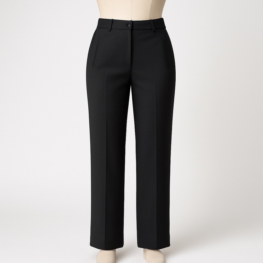 Greta Garbo Womens‎ Pleated Wool Dress Pants Size 10 Black Lined Career Italy